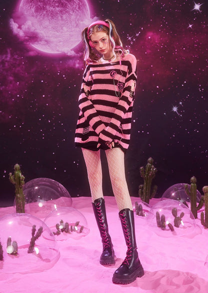 Destroyed Striped Sweater