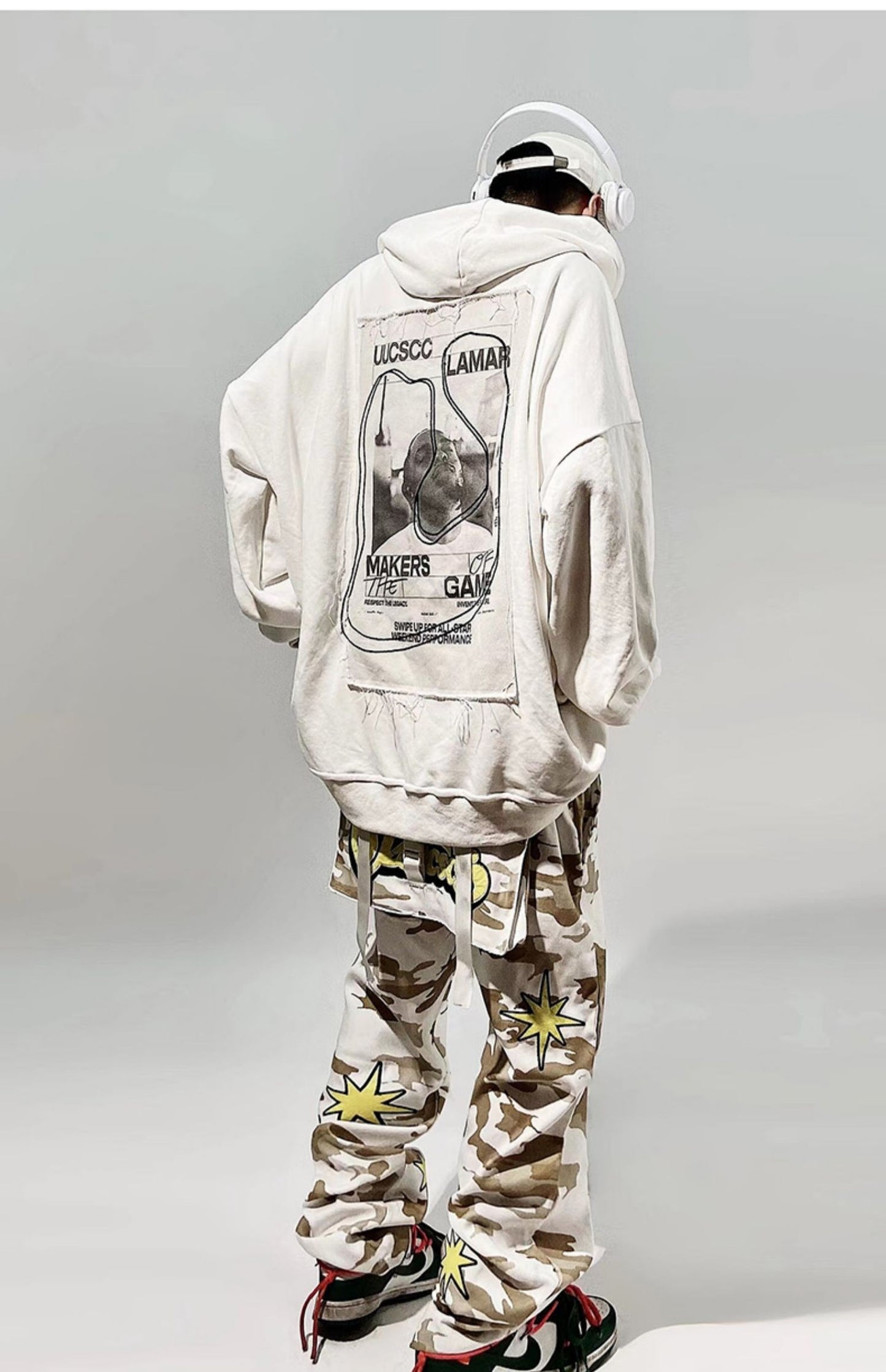 Streetwear Star Strapped Camo Pants