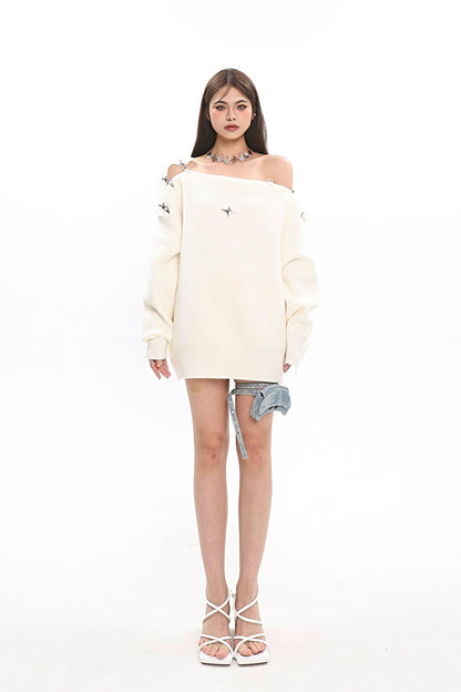 Off Shoulder Knit Sweater
