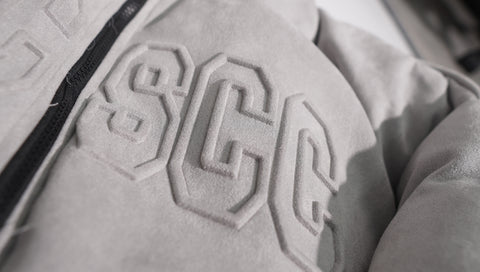 Faux Suede Hooded Puffer Jacket