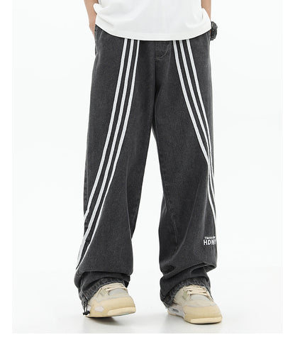 Striped Loose Fit Jogger Jeans