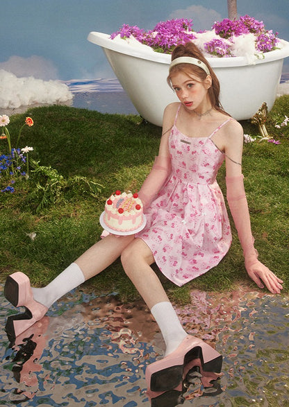 Pink Kitty Flowy Dress