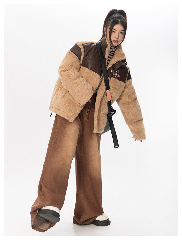 Plush Fur Pleather Jacket