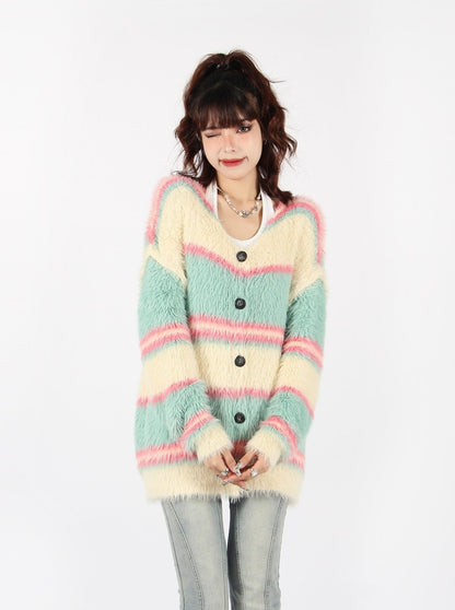 Pastel Striped Cardigan