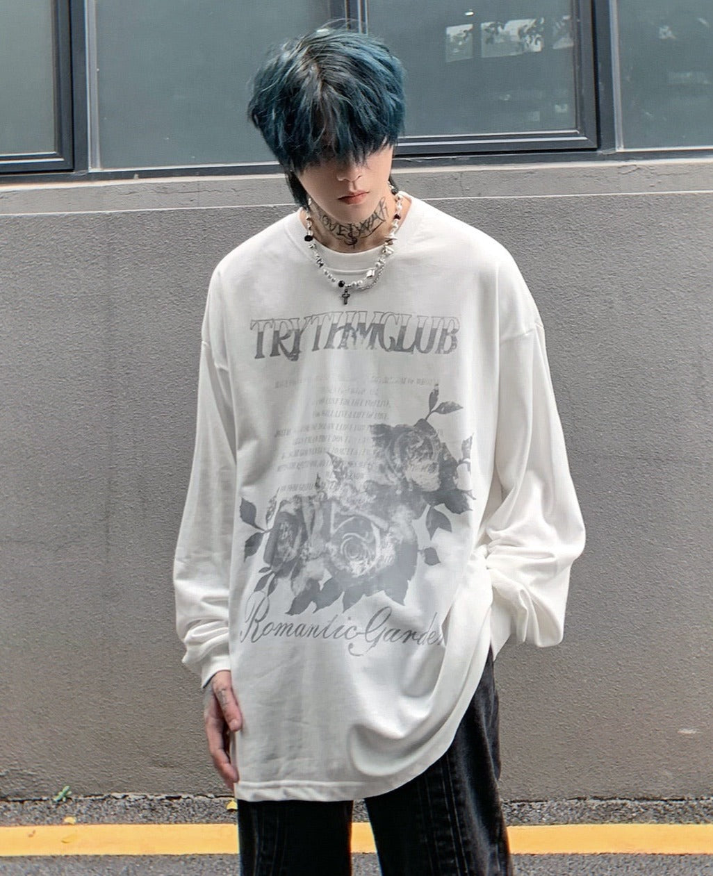 Romantic Garden Graphic Long Sleeve Top