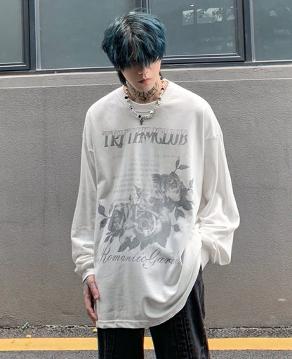 Romantic Garden Graphic Long Sleeve Top
