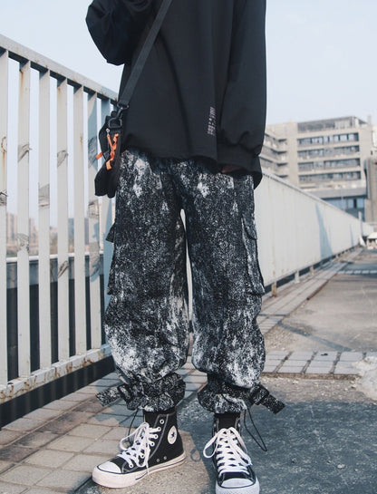 Techwear Splatter Cargo Loose Fit Jogger