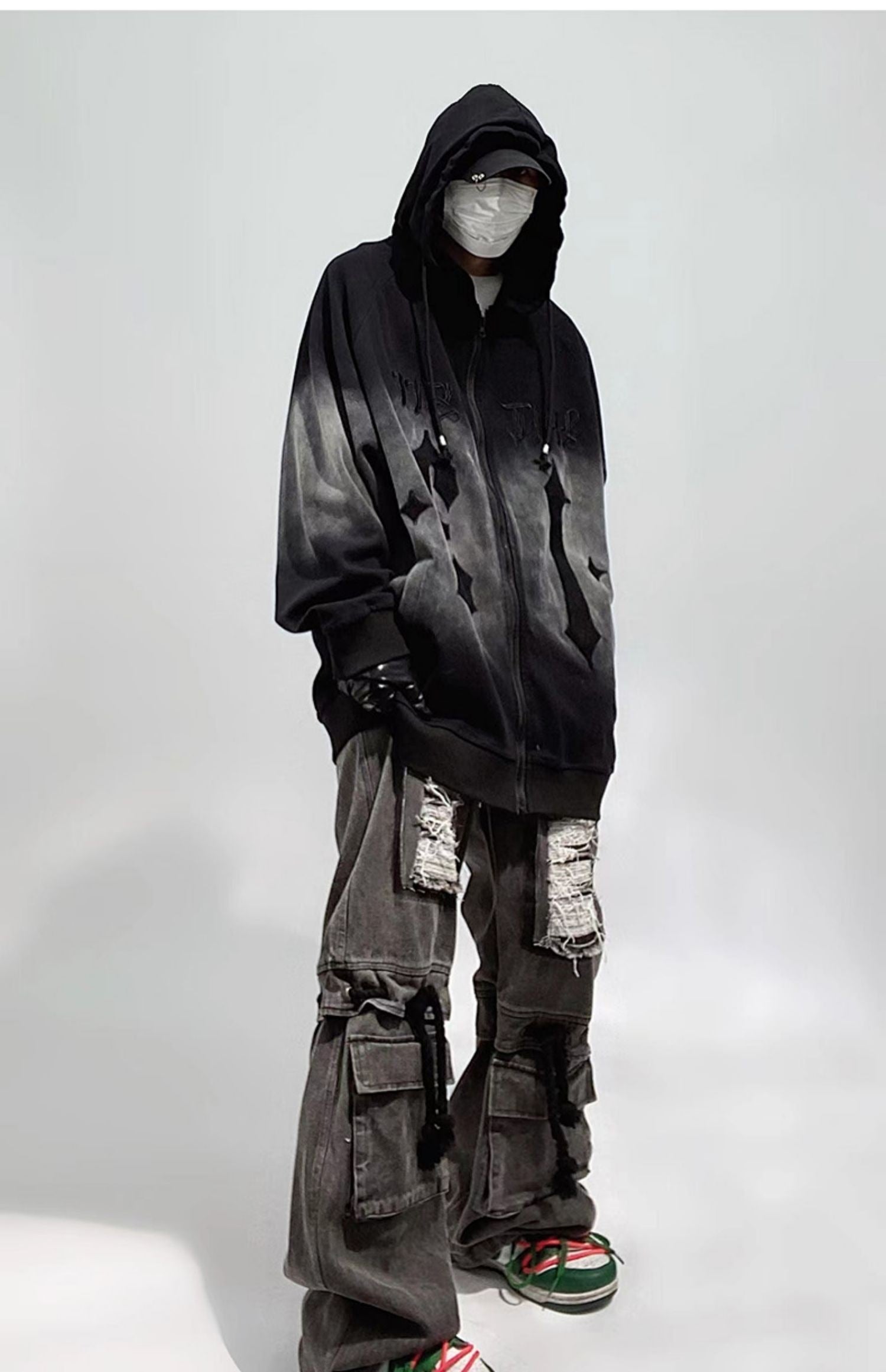 Ripped Baggy Wide Leg Distressed Jeans