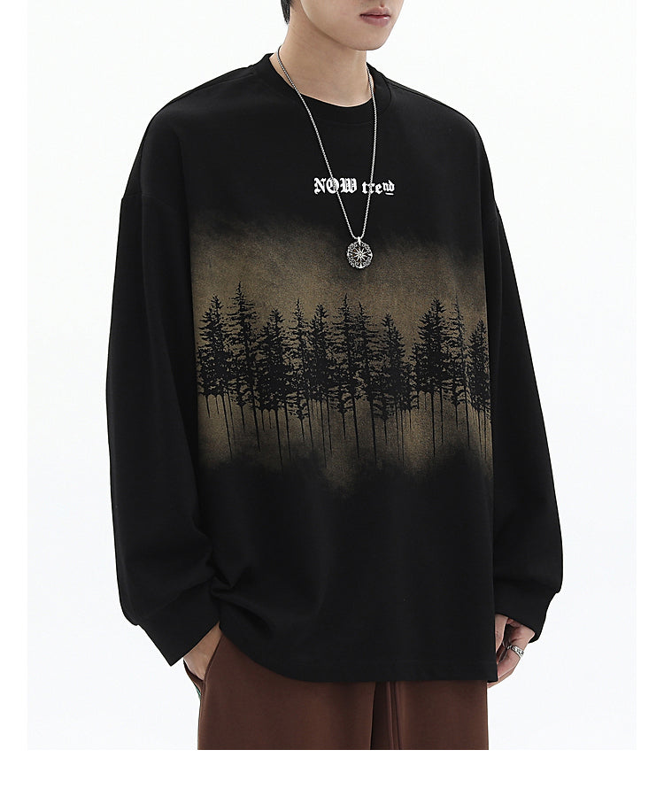 Forest Haze Graphic Long Sleeve Top