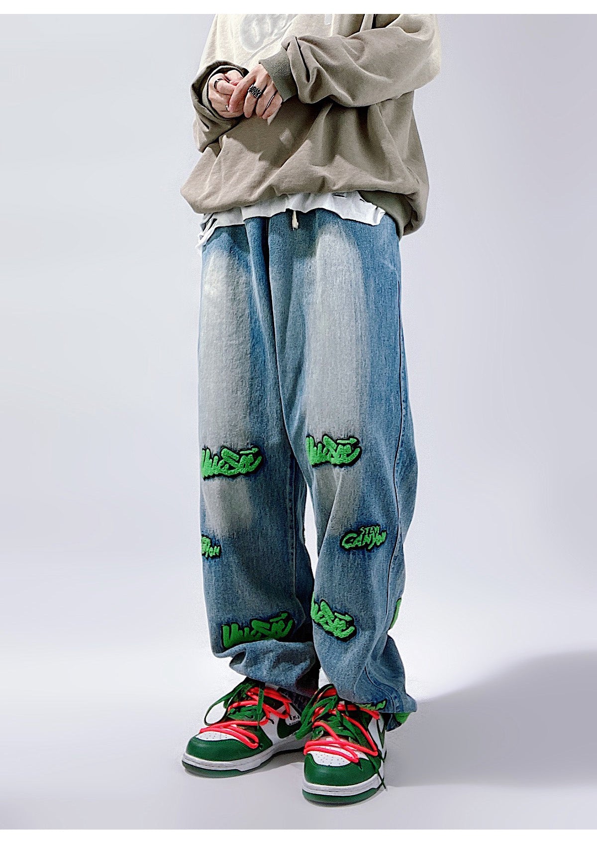 Graffiti Patch Baggy Jeans