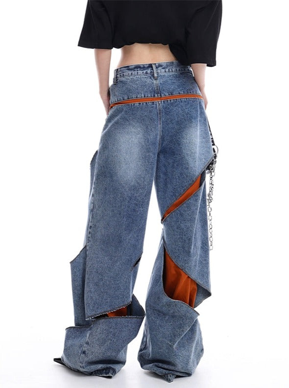 Slashed Deconstructed Jeans