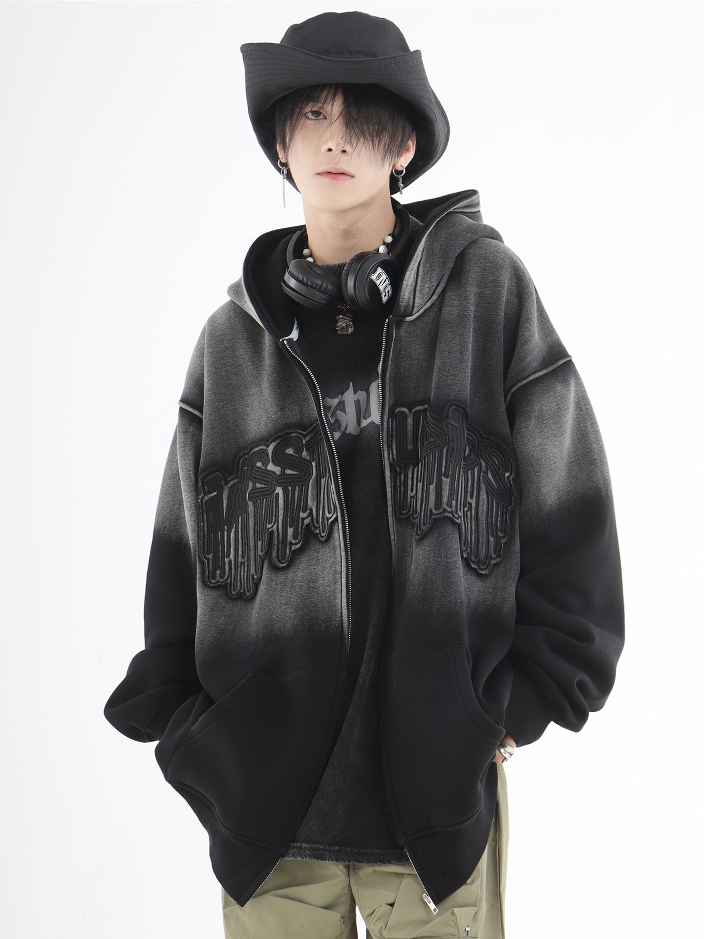 Ins Gradient Zip Hoodie