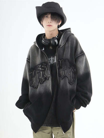 Ins Gradient Zip Hoodie