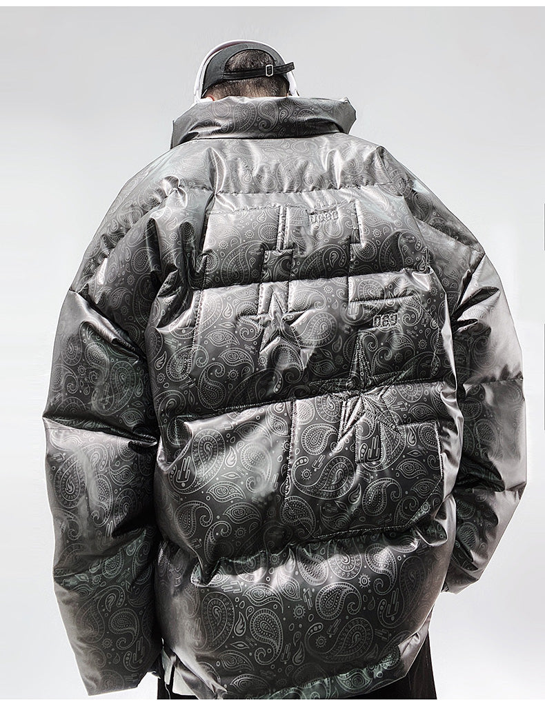 Streetwear Paisley Puffer Jacket