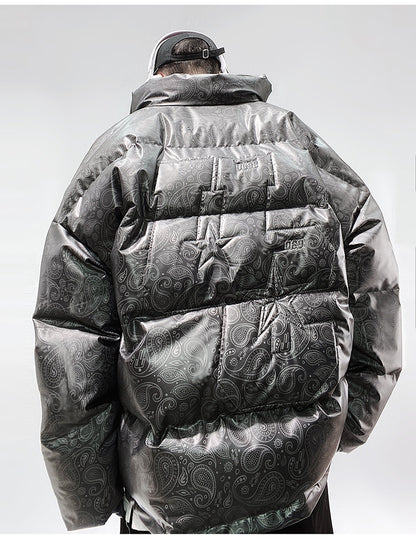 Streetwear Paisley Puffer Jacket