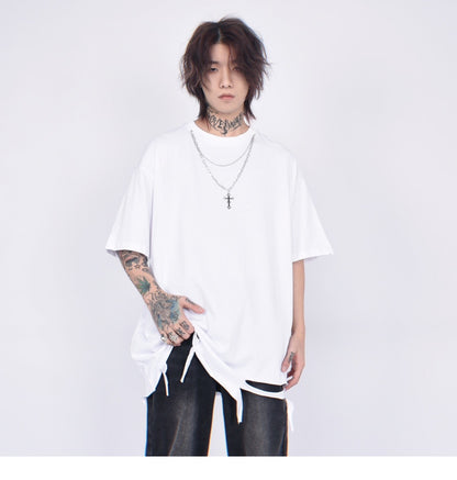 Shredded Ripped Hem T-Shirt