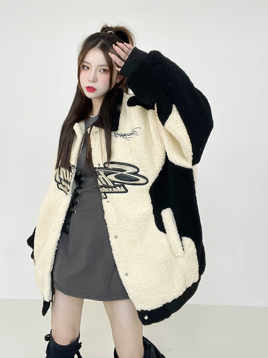 Sherpa Fleece Oversized Bomber Jacket