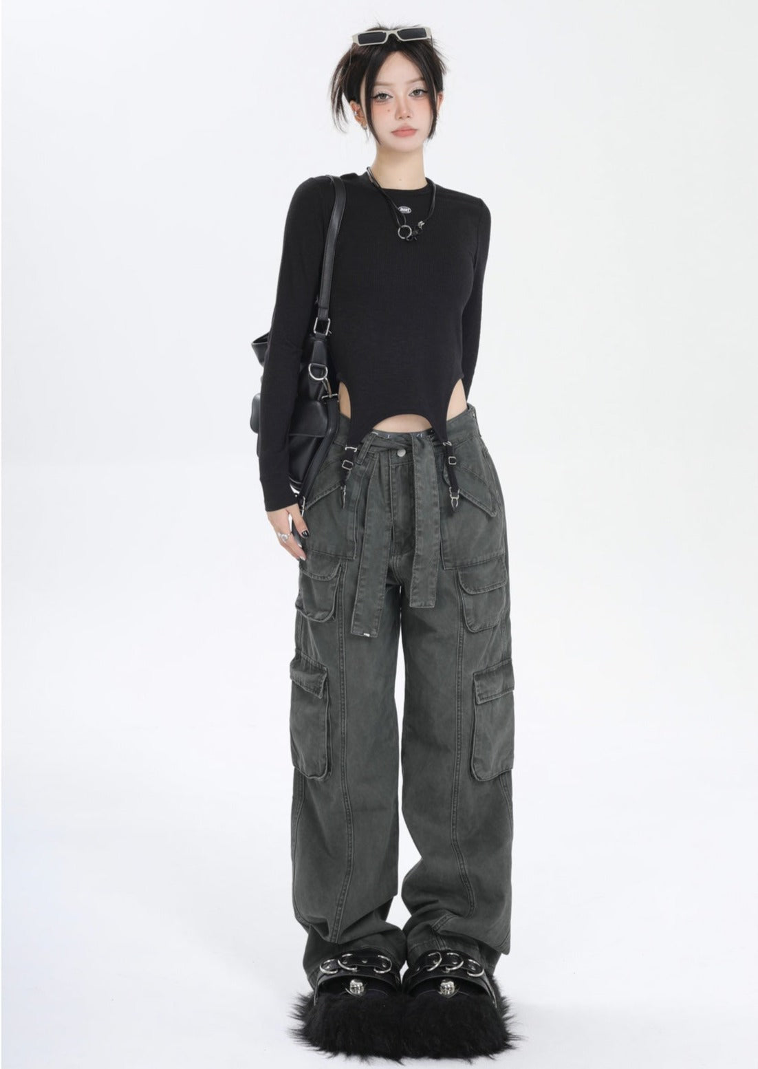 Faded Washed Cargo Pants