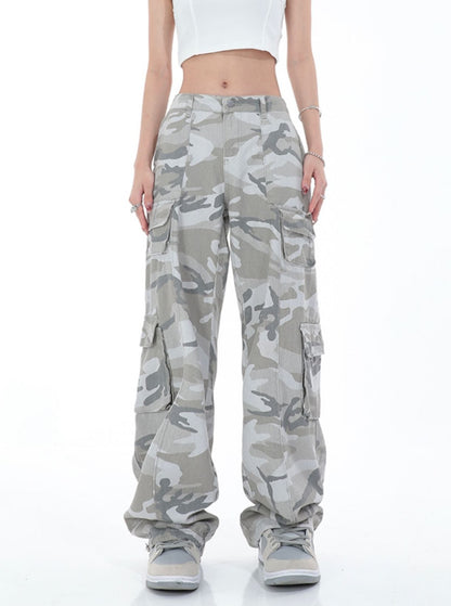 Grey Camo Cargo Pants