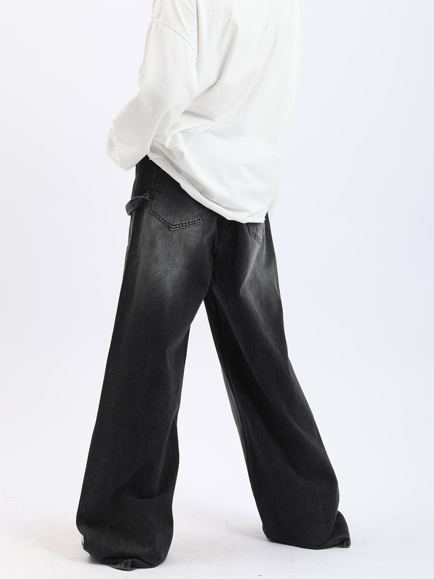 Wide Leg Distressed Jeans