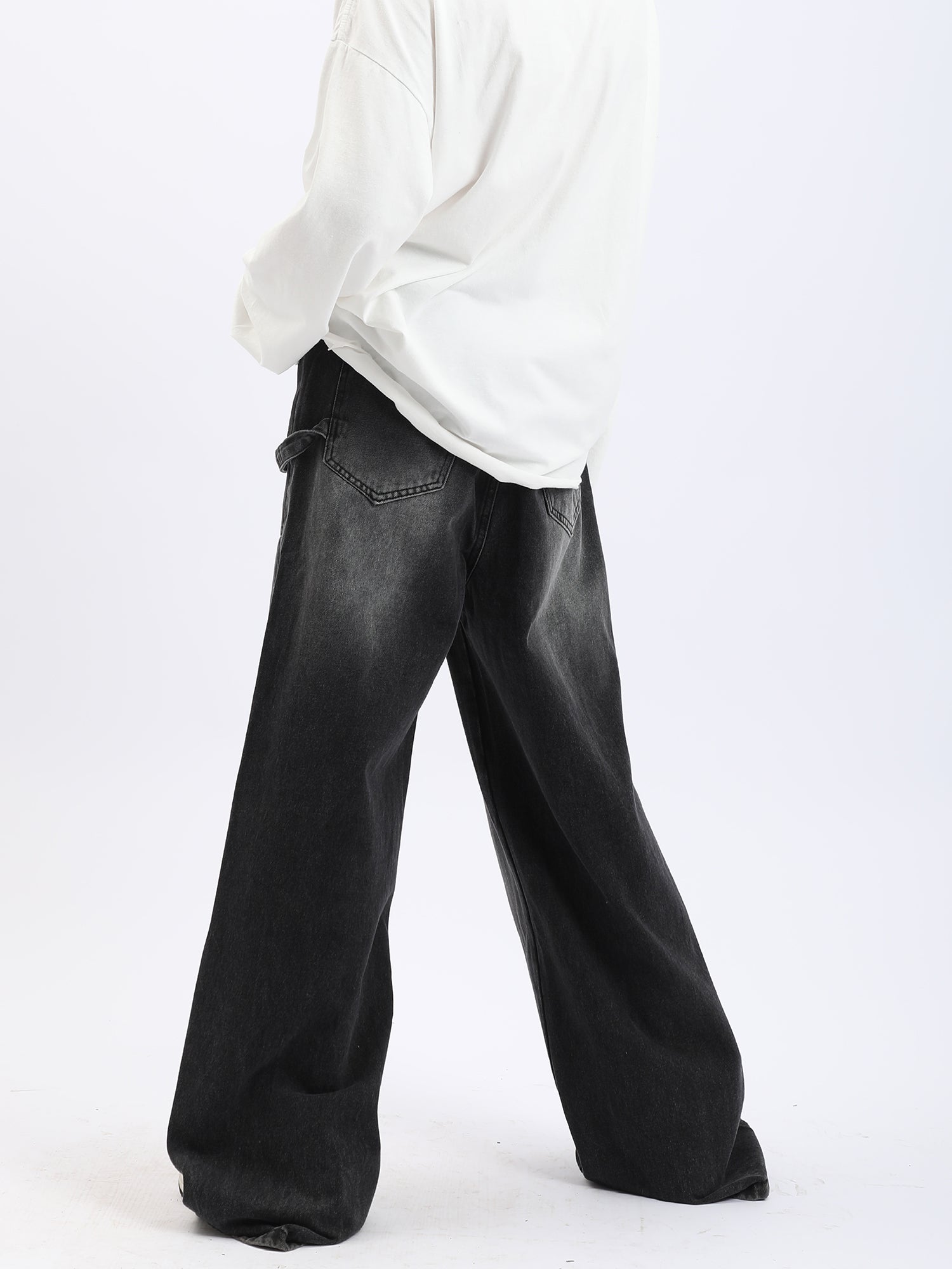 Wide Leg Distressed Jeans