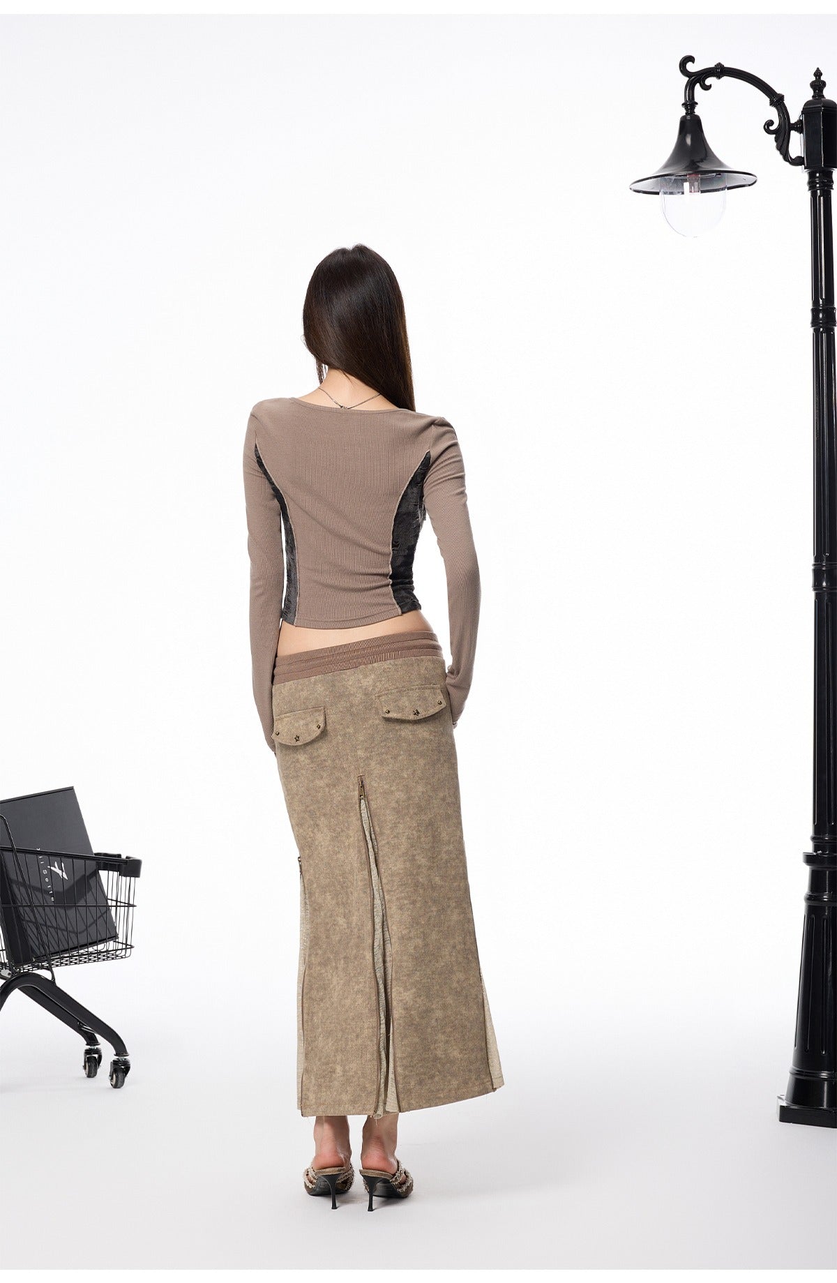 Paneled Long Sleeve Top