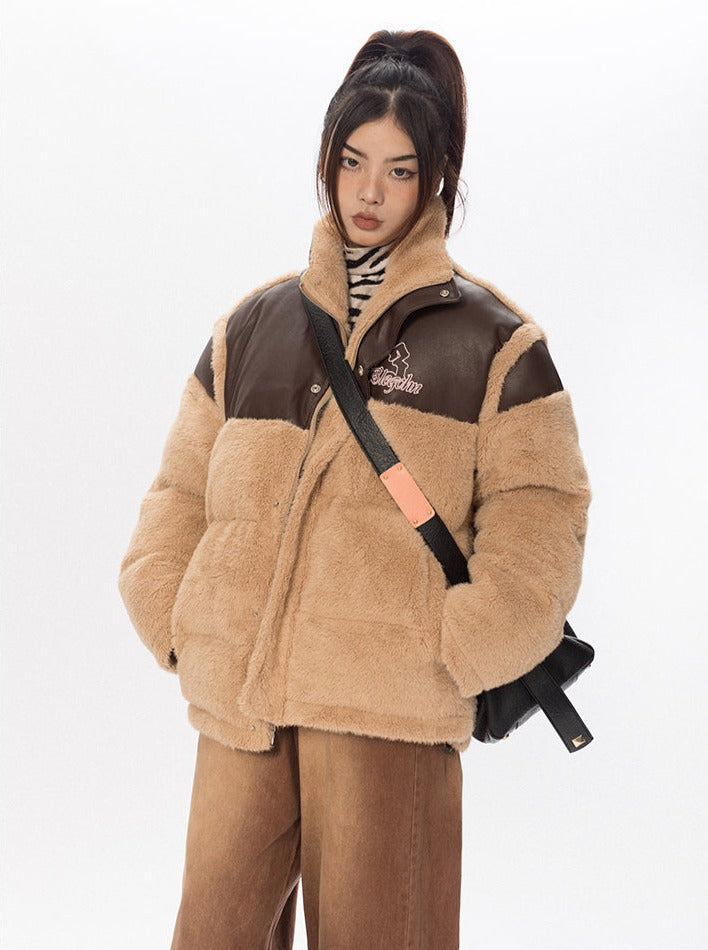 Plush Fur Pleather Jacket
