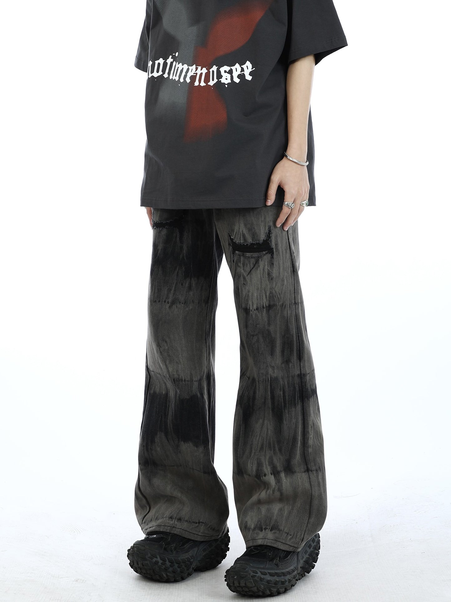 Tie-Dye Gradient Flared Jeans