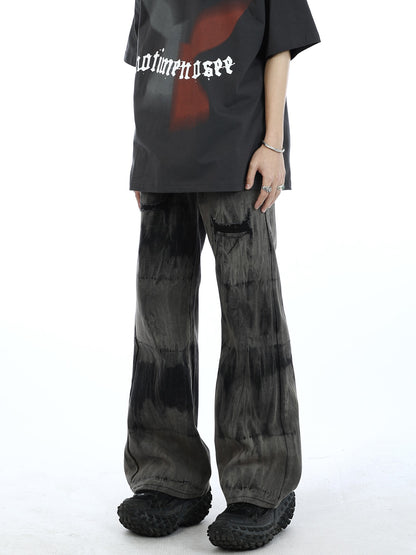 Tie-Dye Gradient Flared Jeans