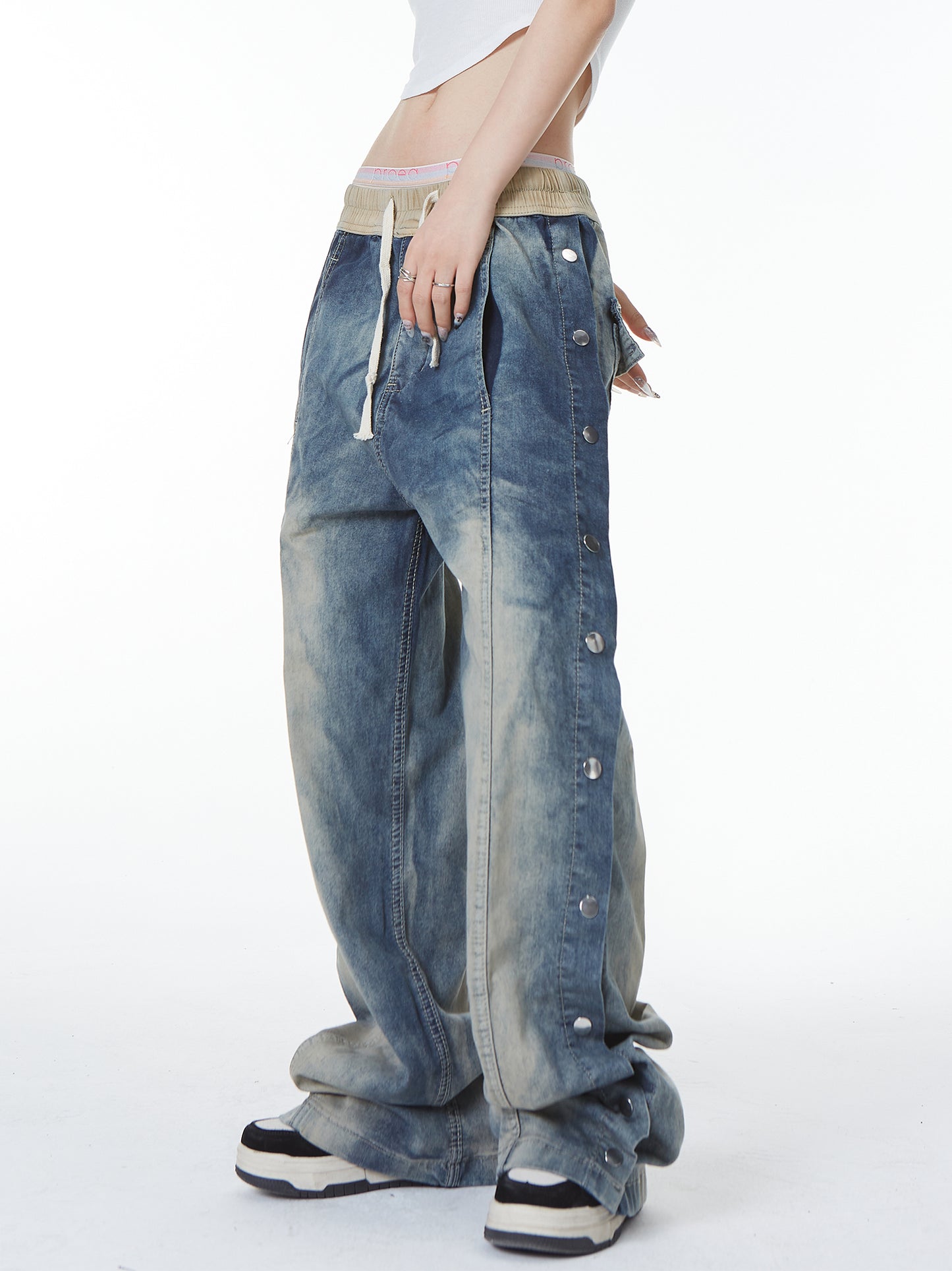 Button Down Tear Away Jeans