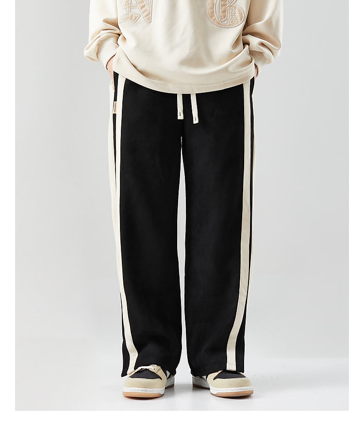 Striped Slit Wide Leg Sweatpants