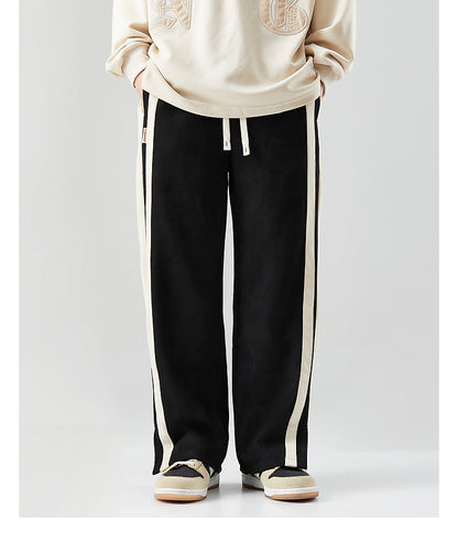 Striped Slit Wide Leg Sweatpants