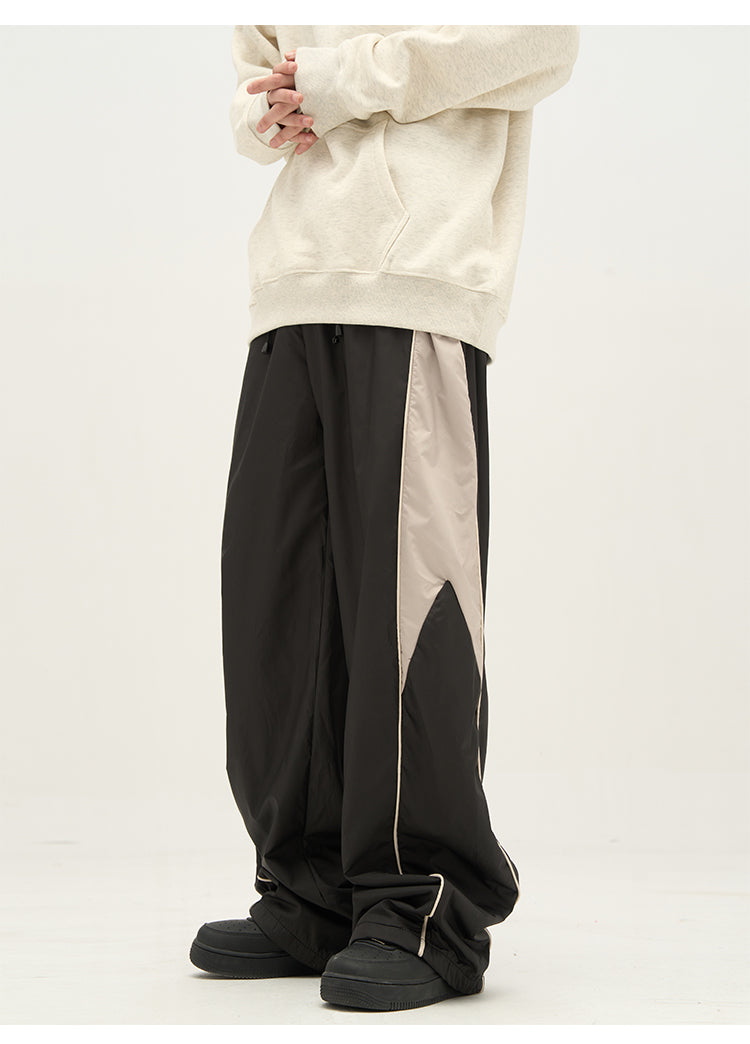 Contrast Wide Leg Track Pants