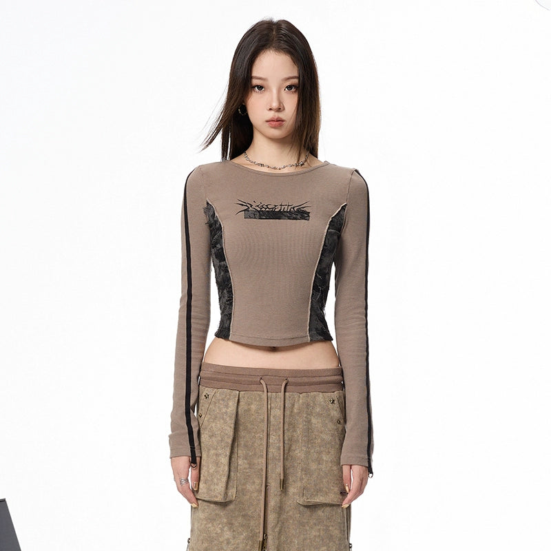 Paneled Long Sleeve Top