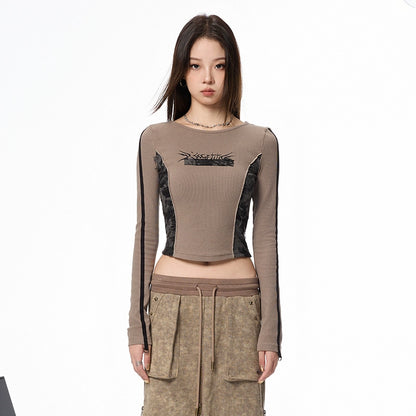 Paneled Long Sleeve Top