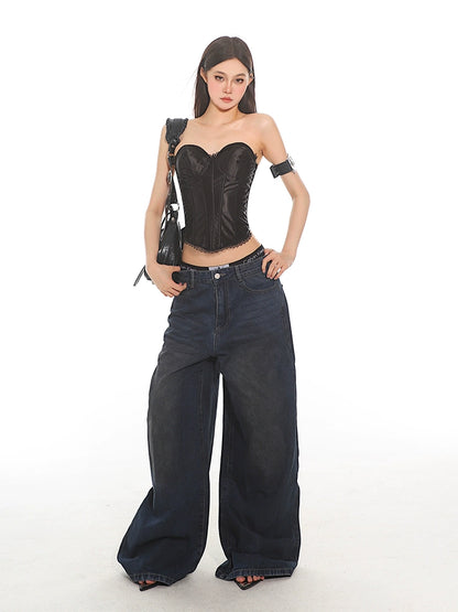 Ultra Wide Leg Denim Jeans