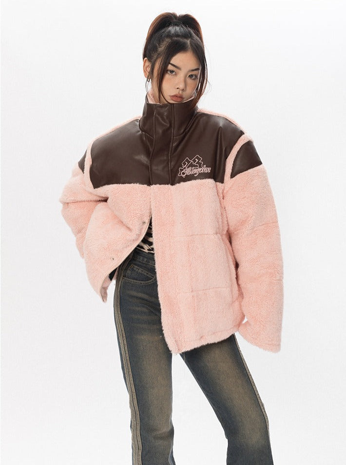 Plush Fur Pleather Jacket