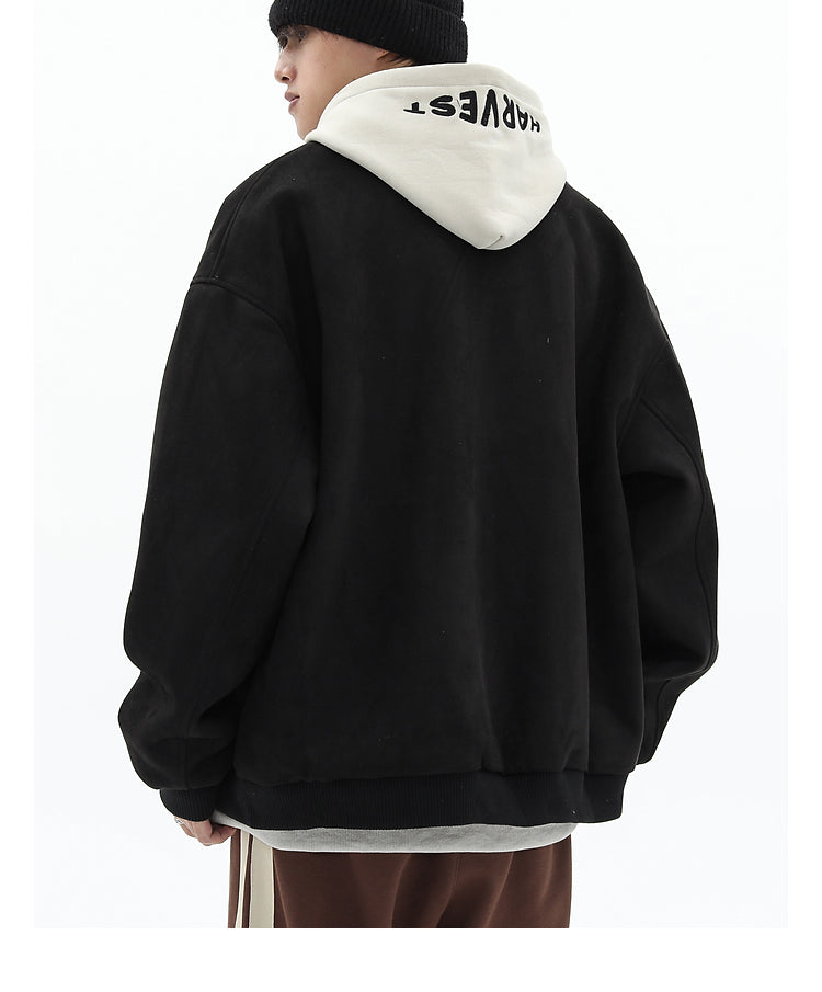 Panther Faux Suede Bomber Jacket