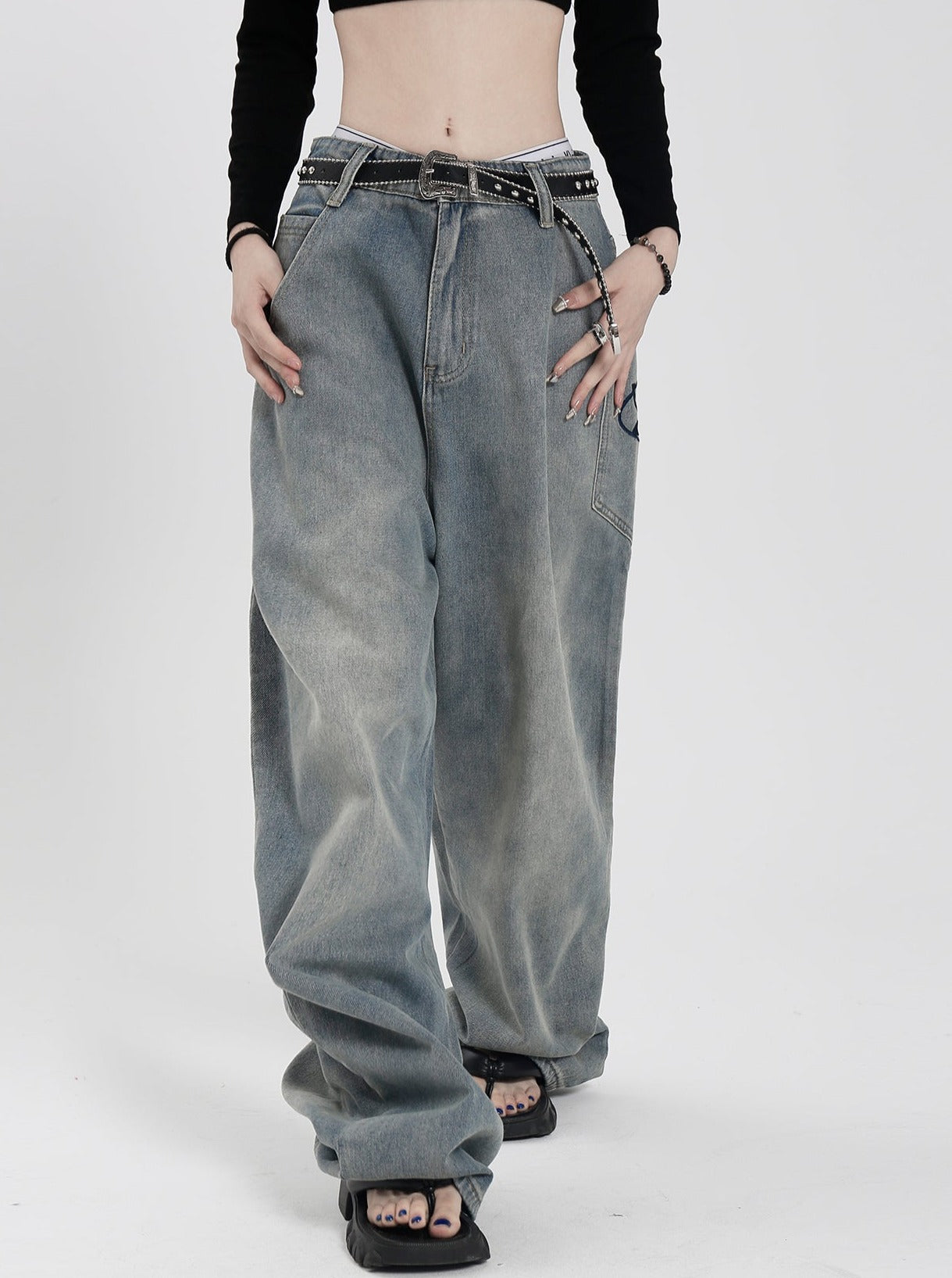 Washed Baggy Jeans
