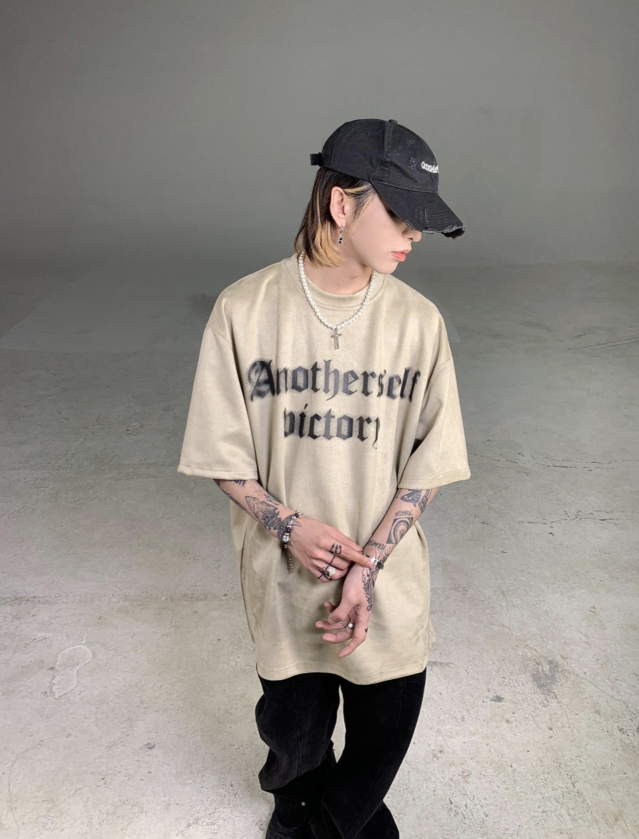 Goth Streetwear Another Self Victory Sueded T-Shirt
