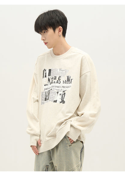 Good Times Newsprint Long Sweatshirt