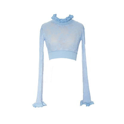 Azure Lace Crop Top