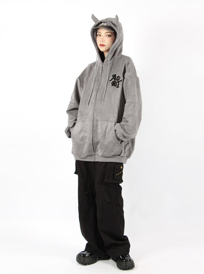 Twenties Devil Horn Zip Hoodie