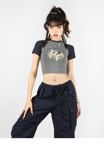 Cow Graphic Raglan Baby Tee