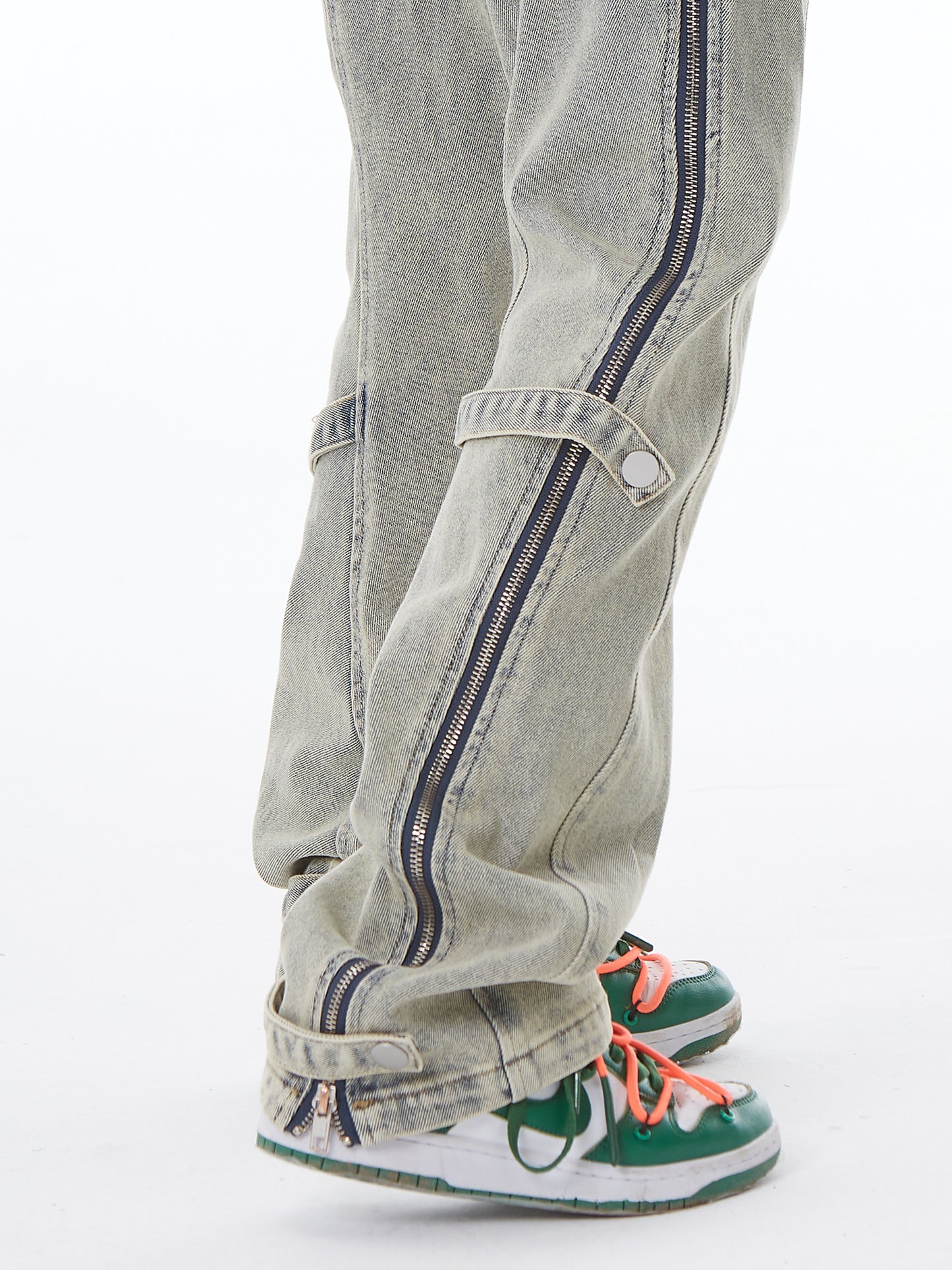 Side Zipper Tab Jeans