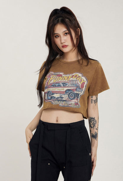 Krazy Kart Racing Cropped Tee