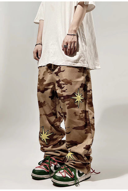 Streetwear Star Strapped Camo Pants