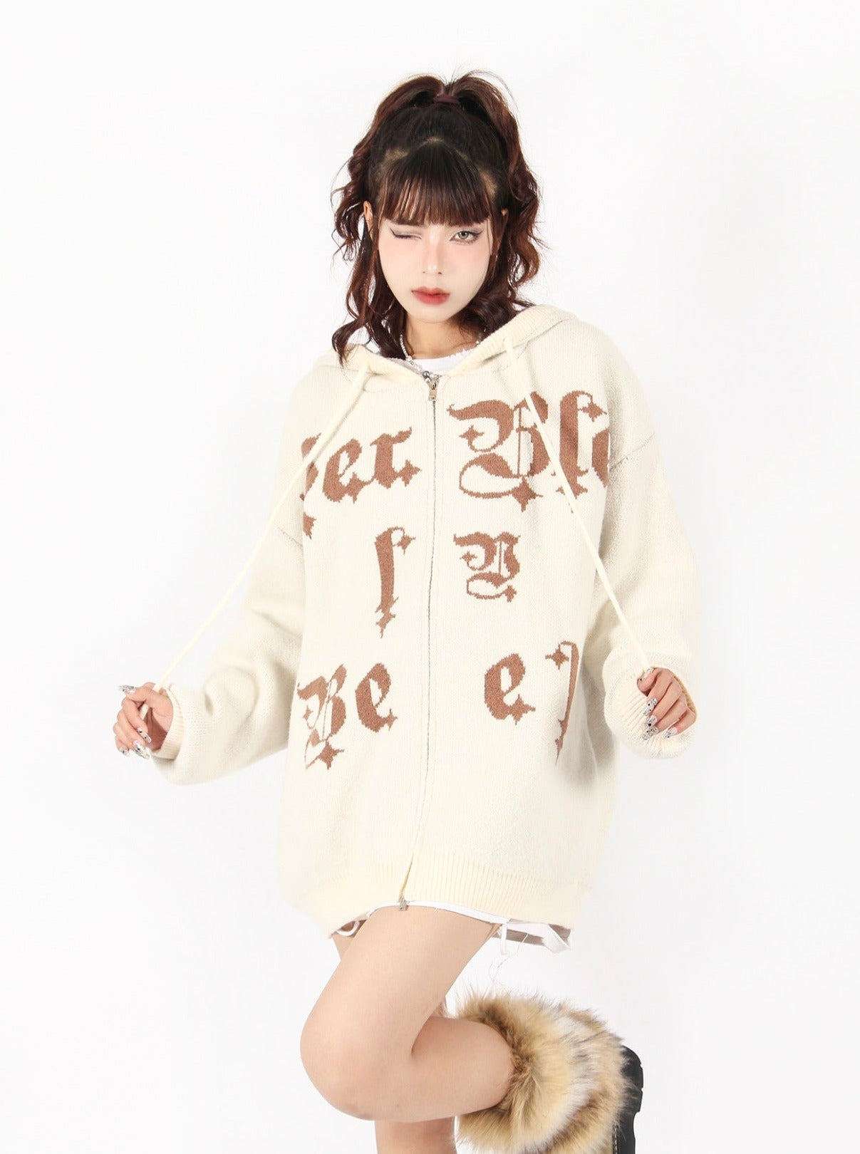 Cozy Knit Zip hoodie