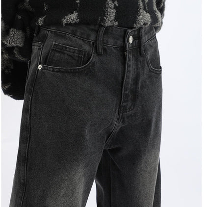 Streetwear y2k Ankle Zipper Slit Distressed Jeans