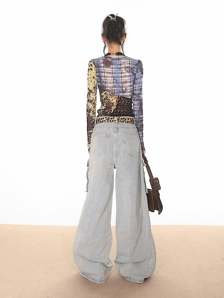 baggy oversized wide leg cargo jeans